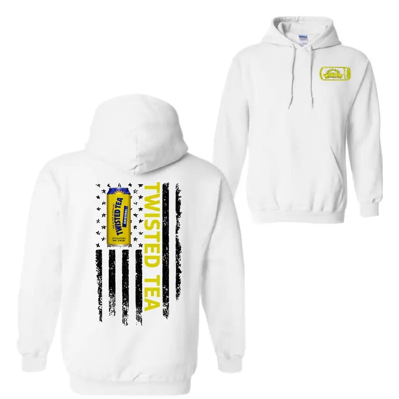 Twisted Tea Logo Flag 2-Sided Hoodie Sweatshirt T-Shirt, Twisted Tea Hoodie For Men And Women, Trendy Shirt | GrindPrints.com