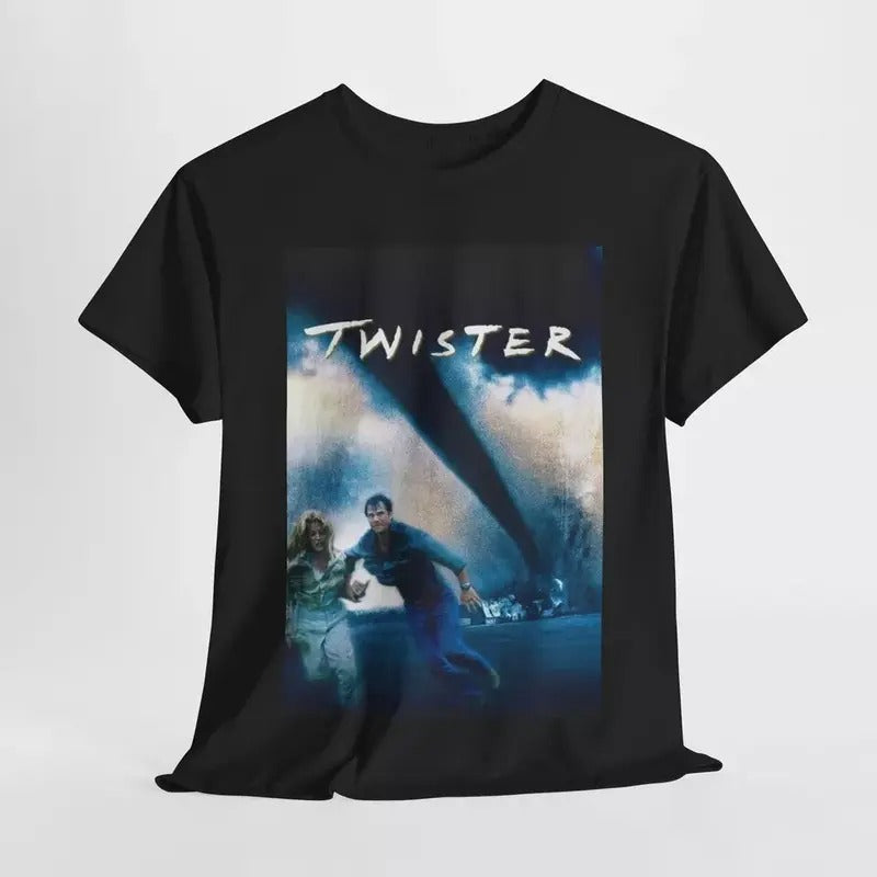 Twister Tshirt Vintage Movie Poster Retro Classic Unisex Heavy Cotton Tee Casual Menswear Hoodie, Sweatshirt