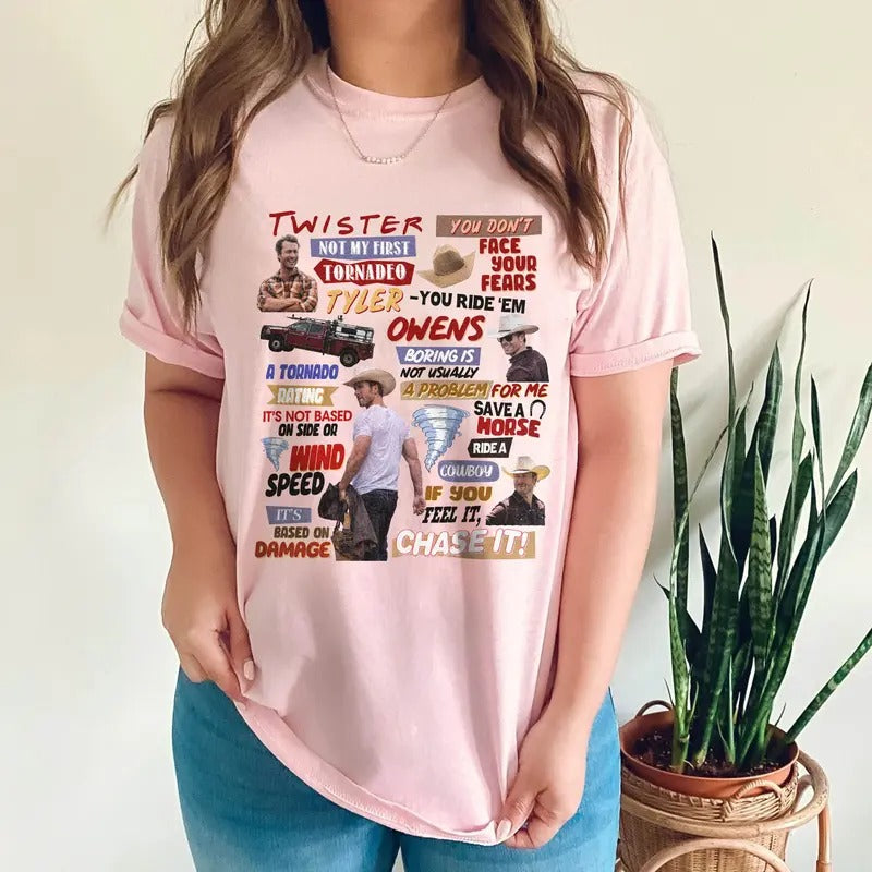 Twisters, Glen Powell, Not My First Tornadeo Tornado, Twister Storm Chasers Shirt, Movie T-shirt, Comfort Colors Tyler...