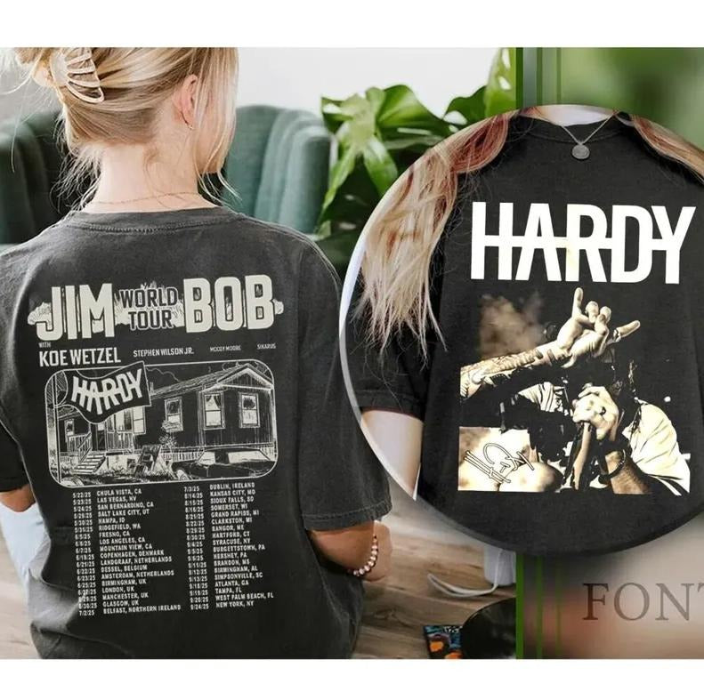 Two Side JIM Tour BOB Shirt, Hardyy And Koe 2025 Country Music Shirt Hoodie, Sweatshirt | GrindPrints.com