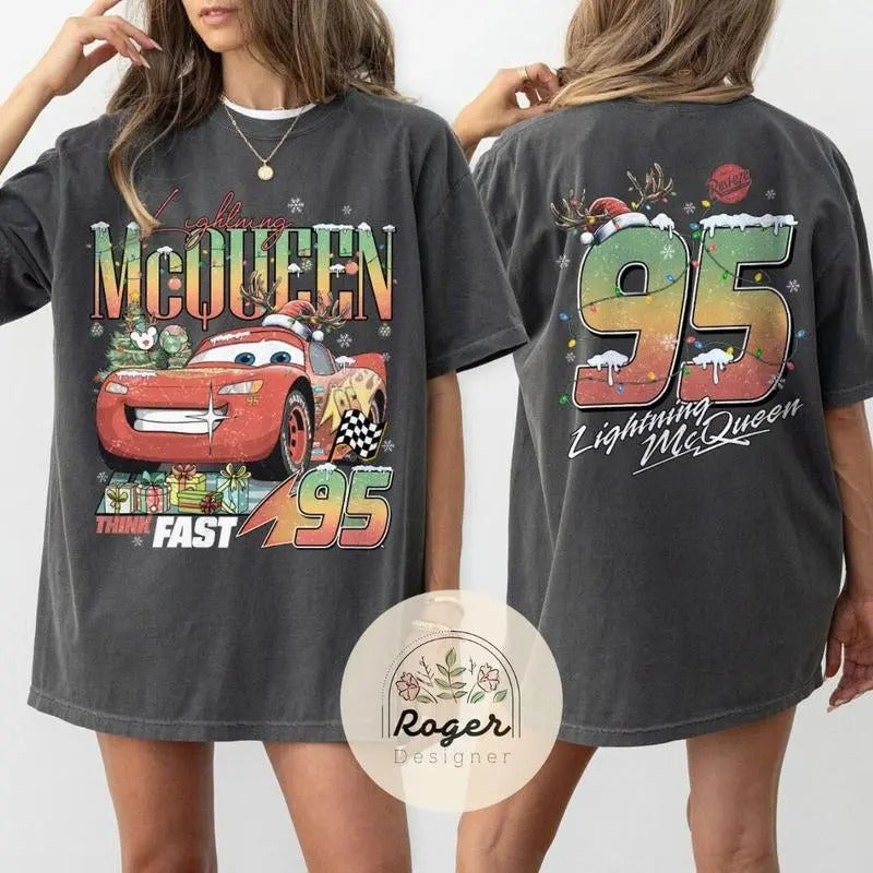 Two-sided Cars Christmas Shirt, McQueen Radiator Spring Cars Land Family Vacation 2024 Hoodie, Sweatshirt | GrindPrints.com