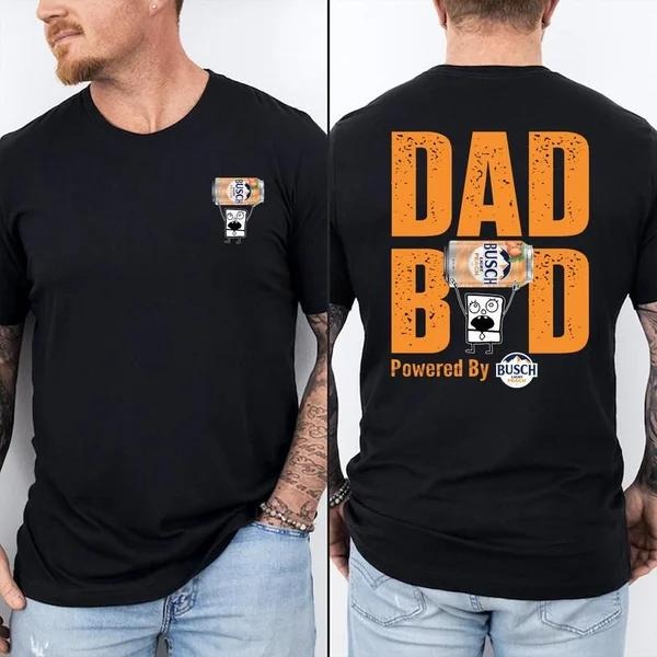 Two-sided Dad Bob Powered By Busch Light Peach T-shirt, Father's Day Gifts, Doodlebob Papa Tee, Funny Summer Graphic Tee,...