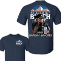Two-sided Donald Trump Busch Light Slammin' And Poundin' Tush T-shirt, Funny Summer Graphic Tee, Trendy Outdoors Beer...