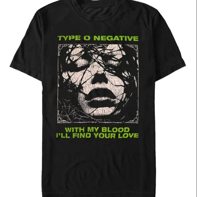 Type O Negative With My Blood black T shirt Unisex tee Graphic tee Cotton Fabric Hoodie, Sweatshirt | GrindPrints.com