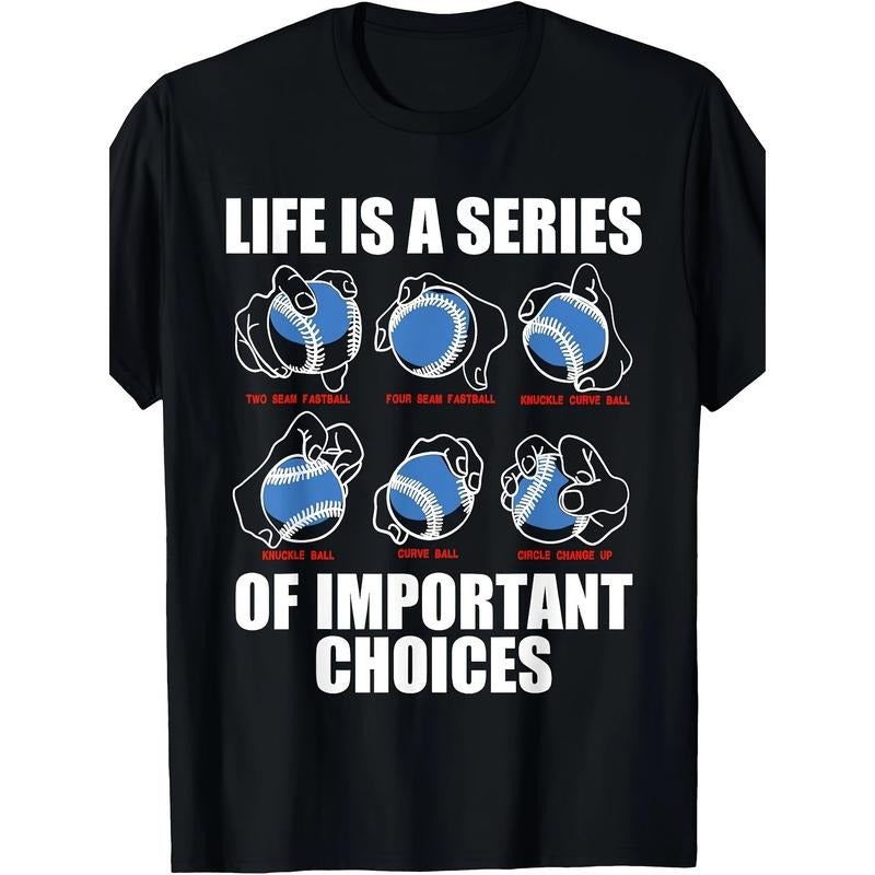 Types Of Baseball Pitches Life Choices Pitcher Player Gift T-Shirt - 220g made in usa Hoodie, Sweatshirt | GrindPrints.com