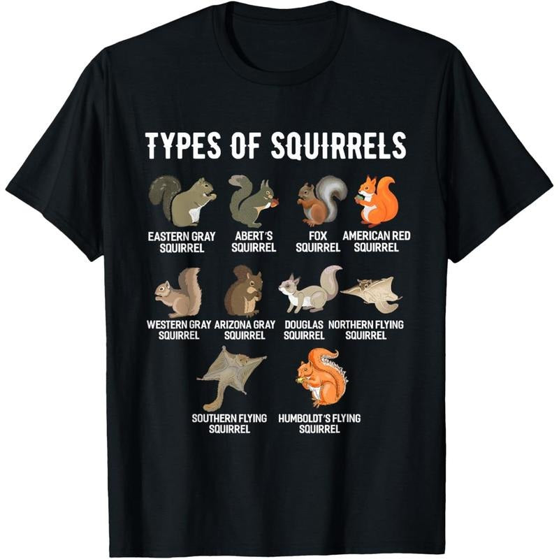 Types of Squirrels Shirt Funny Squirrel Shirt Cute Squirrel T-Shirt made in usa Hoodie, Sweatshirt | GrindPrints.com
