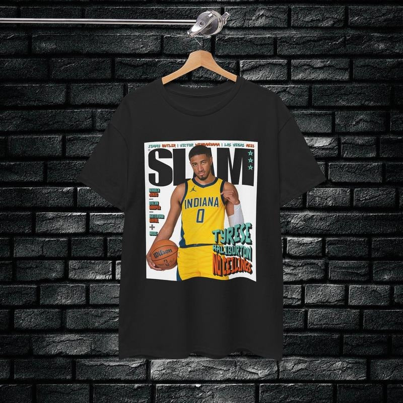 Tyrese Haliburton Slam Tee T-Shirt, Indiana T-Shirt, Basketball Graphic Tee, Vintage Retro Gift, Gift For Fan Hoodie,...