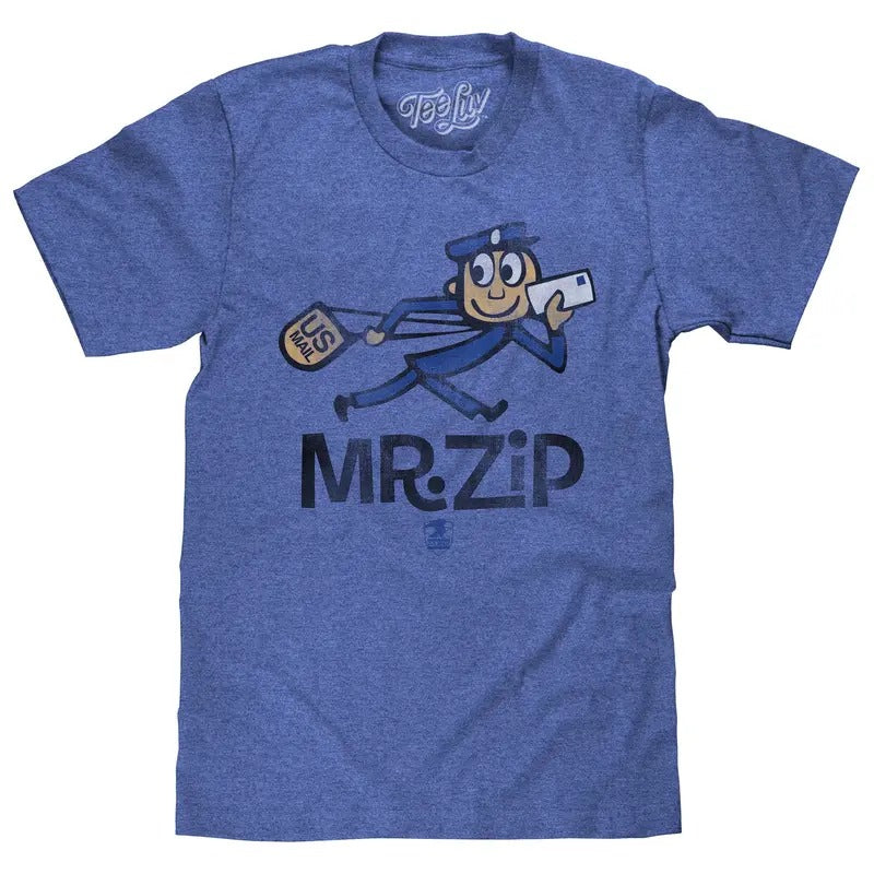 U.S. Mail Vintage Mr. Zip T-Shirt - Blue Hoodie, Sweatshirt | GrindPrints.com