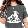 UFO Western T-Shirt, Retro Vintage Cowboy T-Shirt, Vintage Rodeo T-Shirt, Western Graphic Tee, Trendy Women's Western Tee...