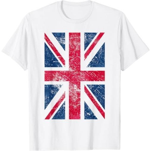 UK T Shirt Women Men | Vintage Retro British Union Jack Flag T-Shirt Made in USA Hoodie, Sweatshirt | GrindPrints.com