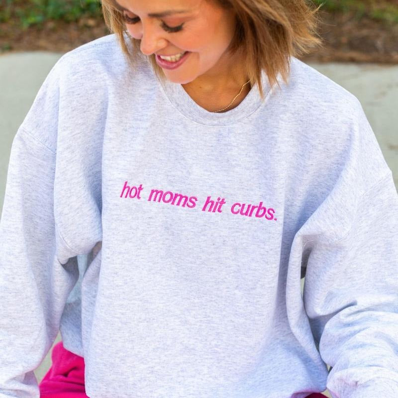 UM X Tay + Court 'Hot Moms Hit Curbs' Crewneck Sweatshirt T-Shirts, Hoodie | GrindPrints.com