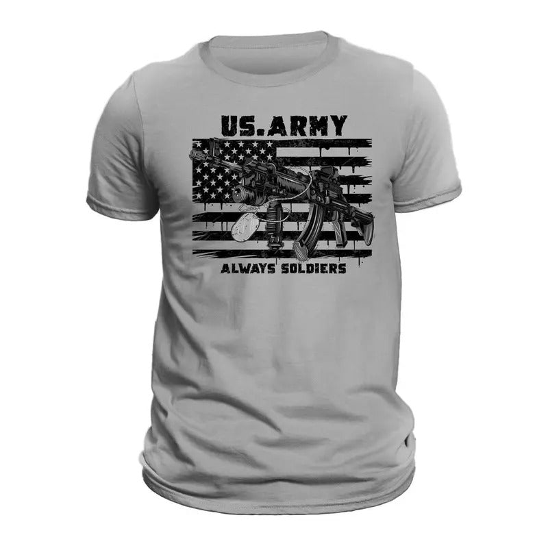US Army Always Soldiers B&W Design Military Veteran Men's T-Shirt Hoodie, Sweatshirt | GrindPrints.com