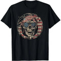 USA American Flag Skull Skeleton Vintage - 4th of July T-Shirt made in usa Hoodie, Sweatshirt | GrindPrints.com