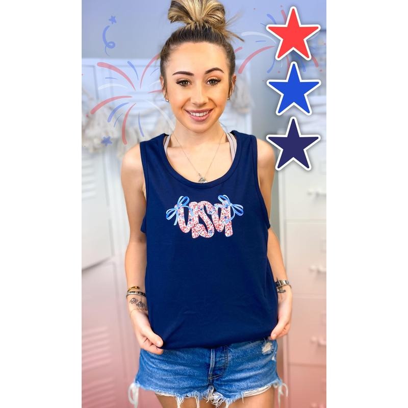 USA Coquette Graphic Tank Top T-Shirts, Hoodie, Sweatshirt | GrindPrints.com