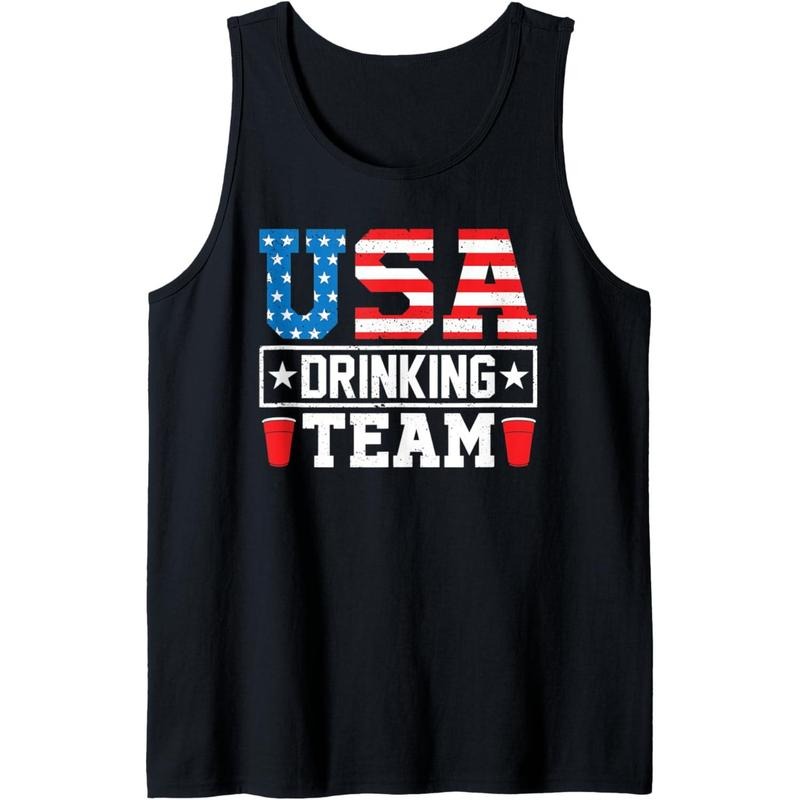 USA Drinking Team Funny Drinking Beer Lover Gift Tank Top T-Shirts, Hoodie, Sweatshirt | GrindPrints.com