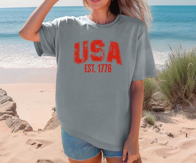 USA EST 1776 TEE SHIRT Design Comfort colors Tee shirt Hoodie, Sweatshirt | GrindPrints.com
