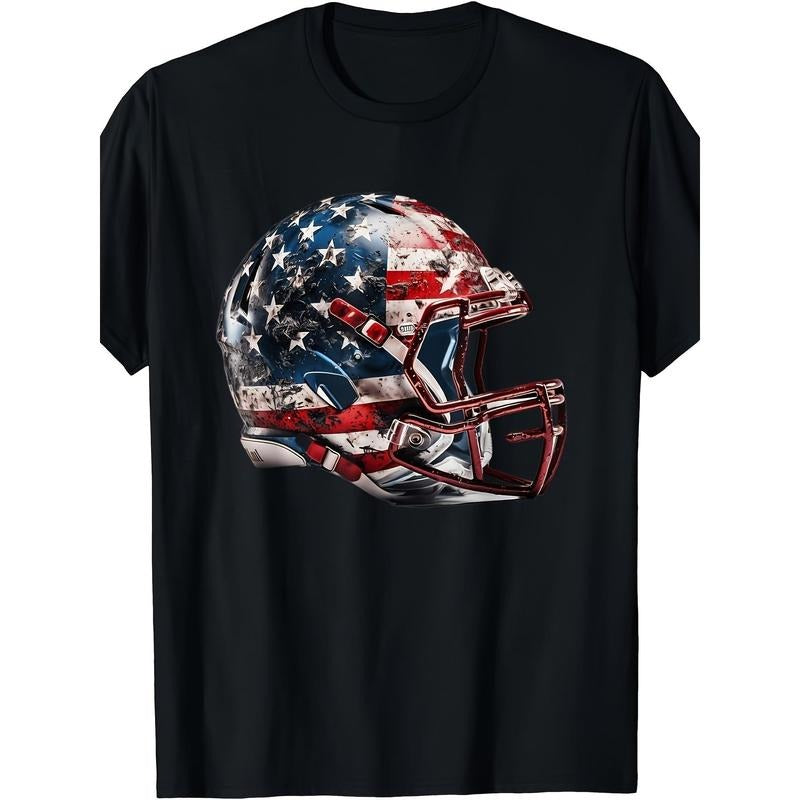 USA Flag Graphic Men's Short Sleeve T-Shirt - Comfortable, Breathable, Moisture-Wicking Fabric