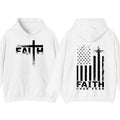 USA Flag Patriotic American Faith Over Fear Prayer 2 Side Pullover Hoodie, T-Shirt