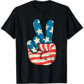 USA Flag Peace Sign Hand 4th of July Patriotic Men Boys T-Shirt made in usa Hoodie, Sweatshirt | GrindPrints.com