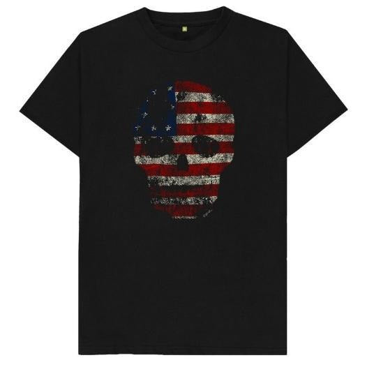 USA Flag Skull Mens Womens T Shirt made in usa Hoodie, Sweatshirt | GrindPrints.com