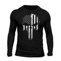 USA Flag Tactical B&W Skull Long Sleeve Men's T-Shirt Casual Classic Hoodie, Sweatshirt | GrindPrints.com