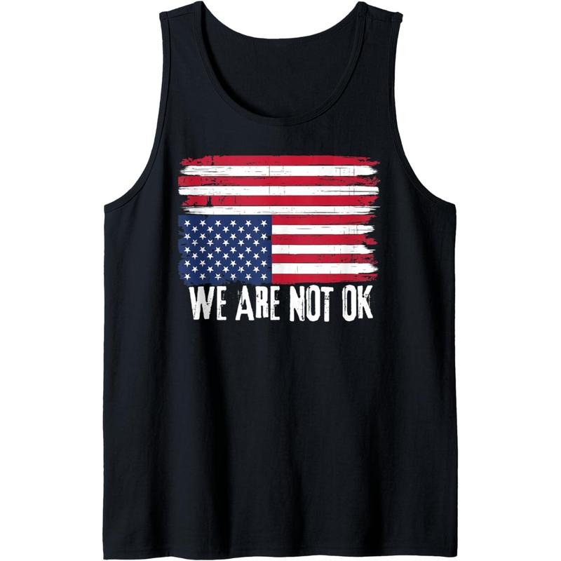 USA Flag Upside Down We Are Not Ok American Flag Distress Tank Top made in USA T-Shirts, Hoodie, Sweatshirt | GrindPrints.com