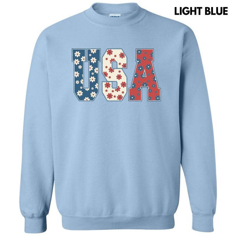 USA Flowers Sweatshirt T-Shirts, Hoodie | GrindPrints.com