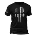USA Patriotic Shirt Tactical Desaturated Skull Flag on Sleeve Men's T-Shirt Hoodie, Sweatshirt | GrindPrints.com