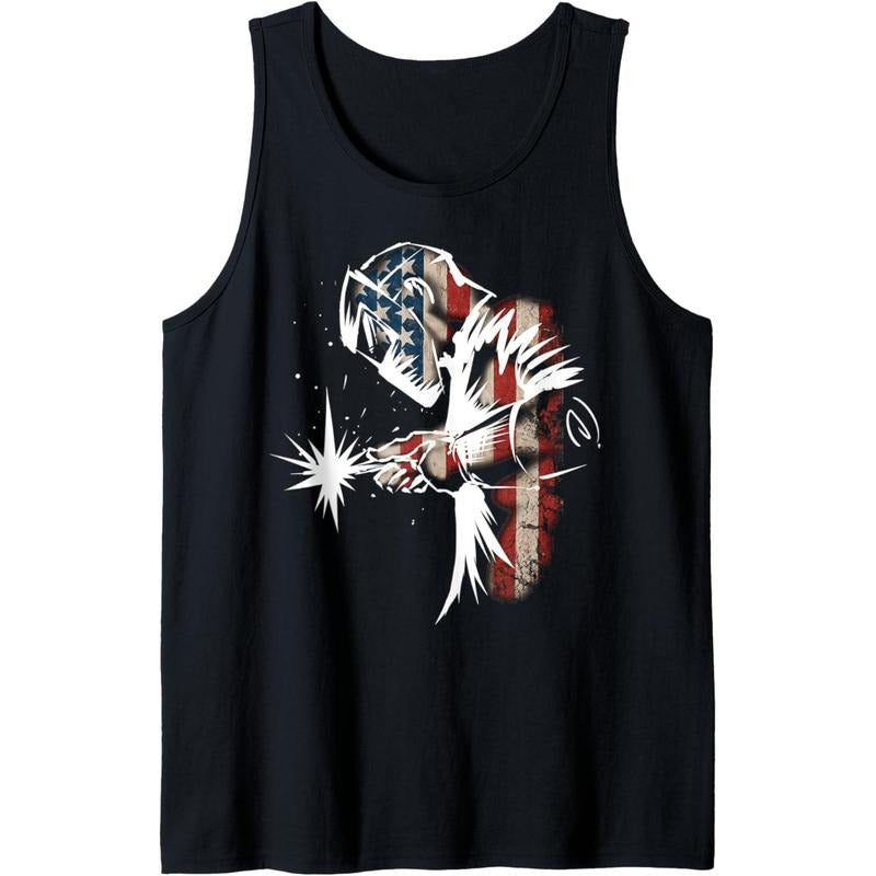 USA Patriotic Welder Tank Top T-Shirts, Hoodie, Sweatshirt | GrindPrints.com