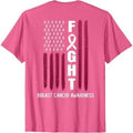 USA Pink Flag Breast Cancer Awareness Month - On Back T-Shirt Made in USA Hoodie, Sweatshirt | GrindPrints.com