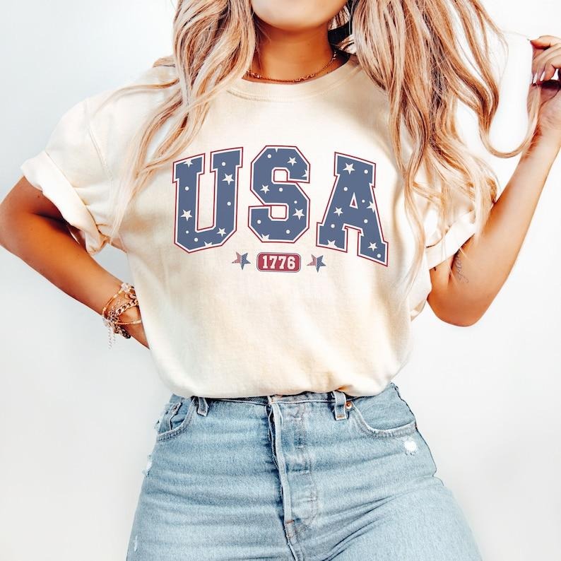 USA Shirt, America Fourth of July Shirt, 4th of July Tee, Patriotic Shirt, America Est Red White and Blue, USA Hoodie,...