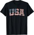 USA US Flag Patriotic 4th of July America T-Shirt | Unisex Cotton Tee Gift, Crewneck, Short Sleeve Hoodie, Sweatshirt
