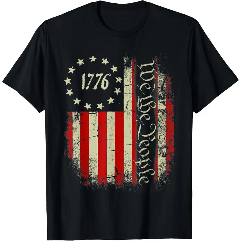 USA US Flag Patriotic 4th of July America T-Shirt made in usa Hoodie, Sweatshirt | GrindPrints.com