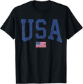 USA Women Men Patriotic American Flag Distressed T-Shirt | Unisex Cotton Tee Gift, Crewneck, Short Sleeve Hoodie, Sweatshirt