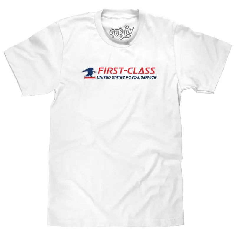 USPS First-Class Mail Logo T-Shirt - White Hoodie, Sweatshirt | GrindPrints.com