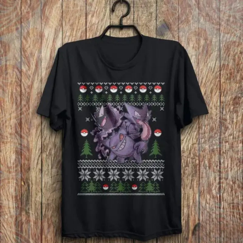 Ugly Christmas Gengar Evolution T-Shirt