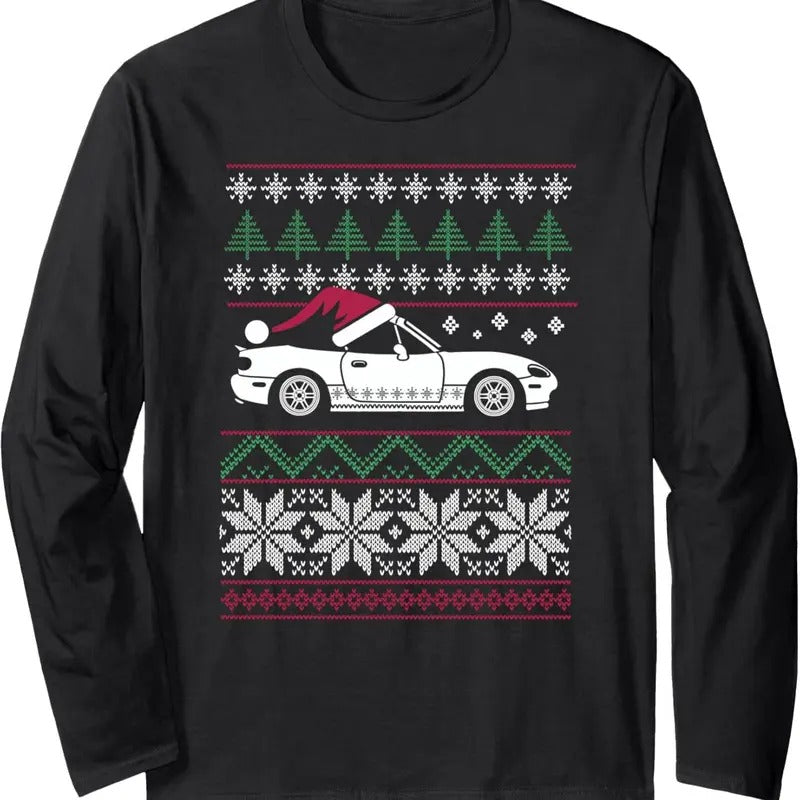 Ugly Christmas JDM Race Car V2 Long Sleeve T-Shirt Hoodie, Sweatshirt | GrindPrints.com
