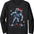 Ugly Christmas Sweater Astronomy Space Science Astronaut Long Sleeve T-Shirt Hoodie, Sweatshirt | GrindPrints.com