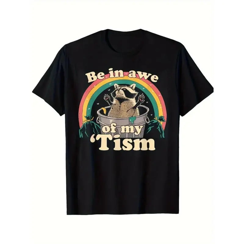 Ultra-Soft 100% Cotton 'Be In Awe Of My Tism' Graphic Tee - Breathable & Moisture-Wicking Crew Neck T-Shirt for Men,...