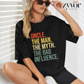 Uncle The Man The Myth The Bad Influence Funny Tee Pure Cotton Casual Style Crew Neck Short Sleeve T-Shirt Tops Trendy...
