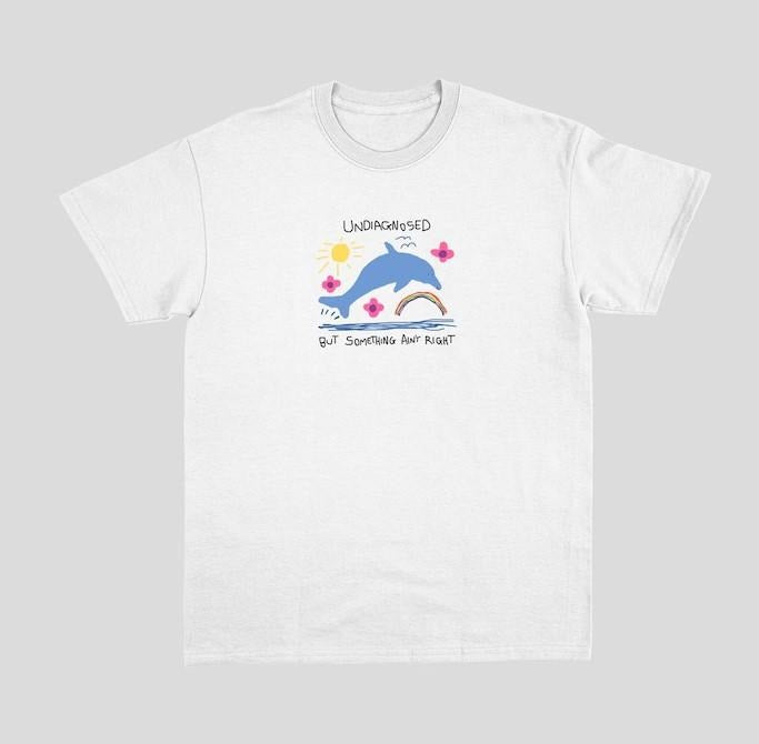 Undiagnosed But Something Ain't Right T-Shirt Featuring Dolphin Meme Design Hoodie, Sweatshirt | GrindPrints.com