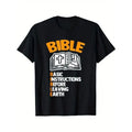 Unique BIBLE BASIC INSTRUCTIONS BEFORE LEAVING EARTH Graphic Tee - Fashion Jerseys for Men - Soft Pure Cotton,...