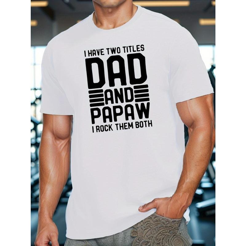 Unique DAD AND PAPAW I ROCK THEM Graphic Tee - Men's Round Neck Short Sleeved T-Shirts