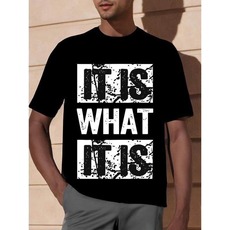 Unique Graphic It Is What It Is T-Shirt - Stylish Tees Designed Exclusively For Men, Ultra-Casual Short Sleeve Design,...