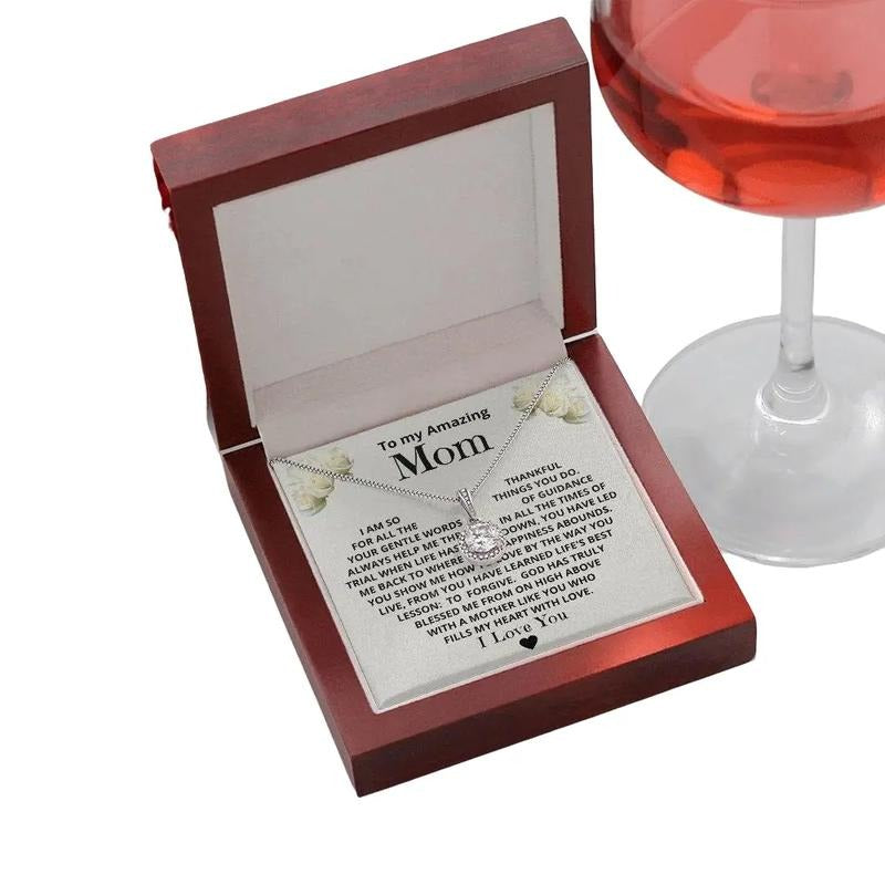 Unique Mom Christmas Gifts Ideas, Mom Message Necklace For Mom With Loved One, Mother Necklace For Mom Birthday, Mom...