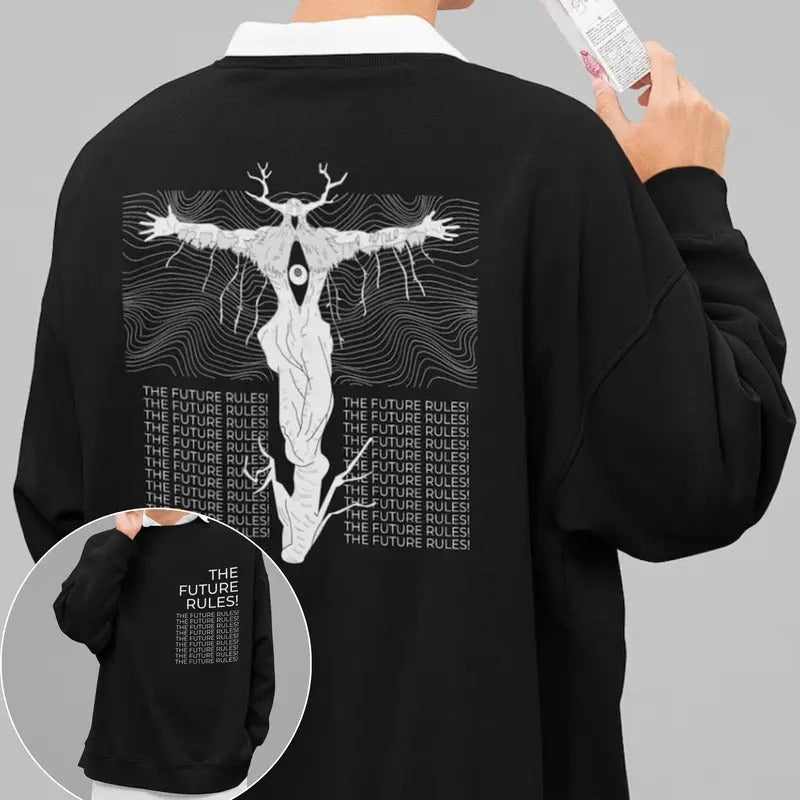 Unisex Anime Crewneck Sweatshirt The Future Rules T-Shirts, Hoodie | GrindPrints.com