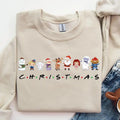 Unisex Christmas Friend Sweatshirt, Loose Fit Holiday Crewneck, Medium-heavy Fabric - Pullover christmas sweatshirt...