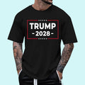[Unisex Cotton] Donald Trump 2028 President American Flag Pro Trump Vintage T-Shirt , Short Sleeve, Top Unisex Hoodie,...