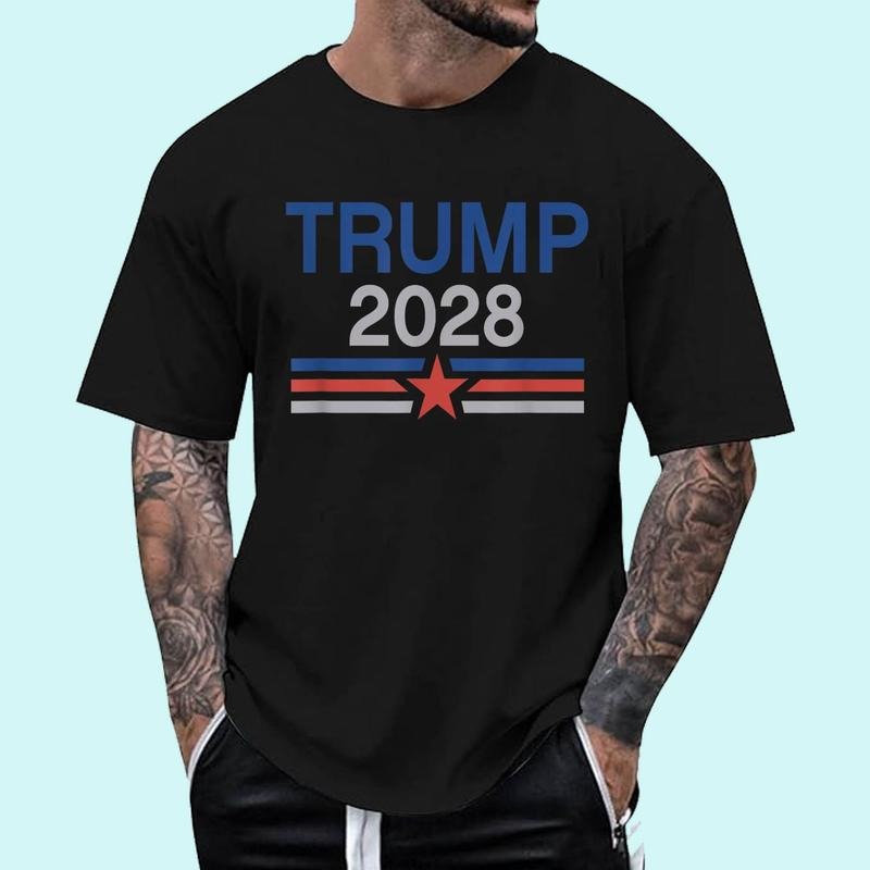 [Unisex Cotton] Trump 2028 Minimalist Retro Patriotic Trump Inauguration T-Shirt , Short Sleeve, Top Unisex Hoodie,...
