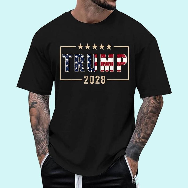 [ Cotton] Trump 2028 Shirt Vote Donald Trump Flag 2028 Short Sleeve Top T-Shirts, Hoodie, Sweatshirt